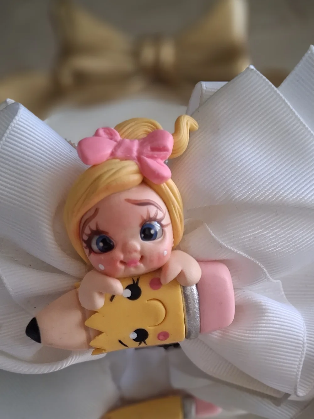 Pink , Light Pink ,White ,navy Blue Girls' Hair Bow Clip - Kids Accessories